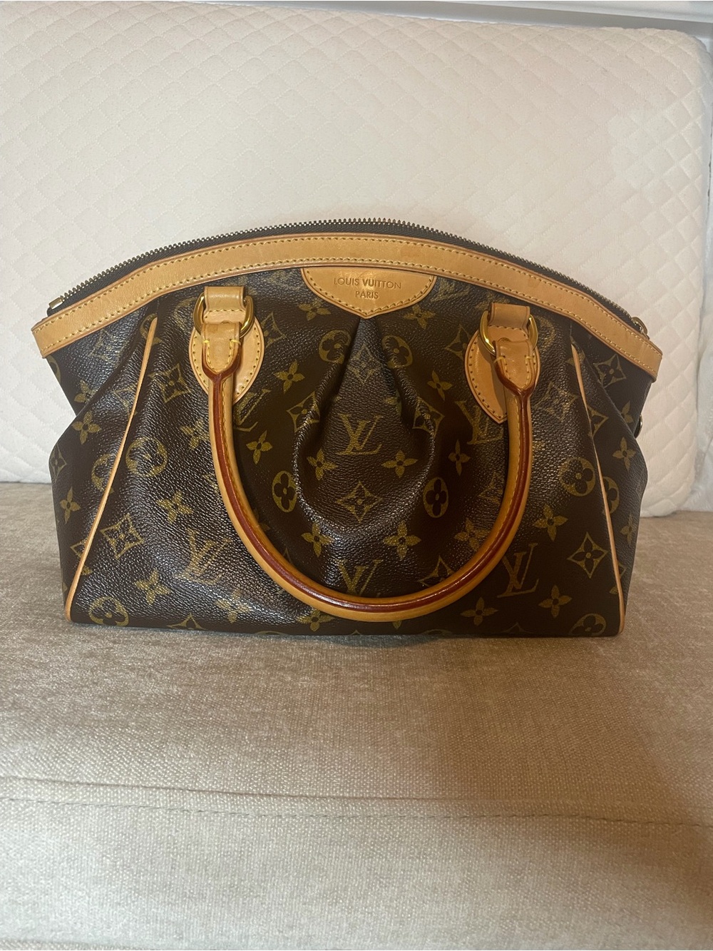Louis Vuitton Vintage Tivoli PM Canvas Satchel with Natural Vachetta Trim